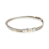 Yellow Gold & Sterling Silver  Crossover Bracelet