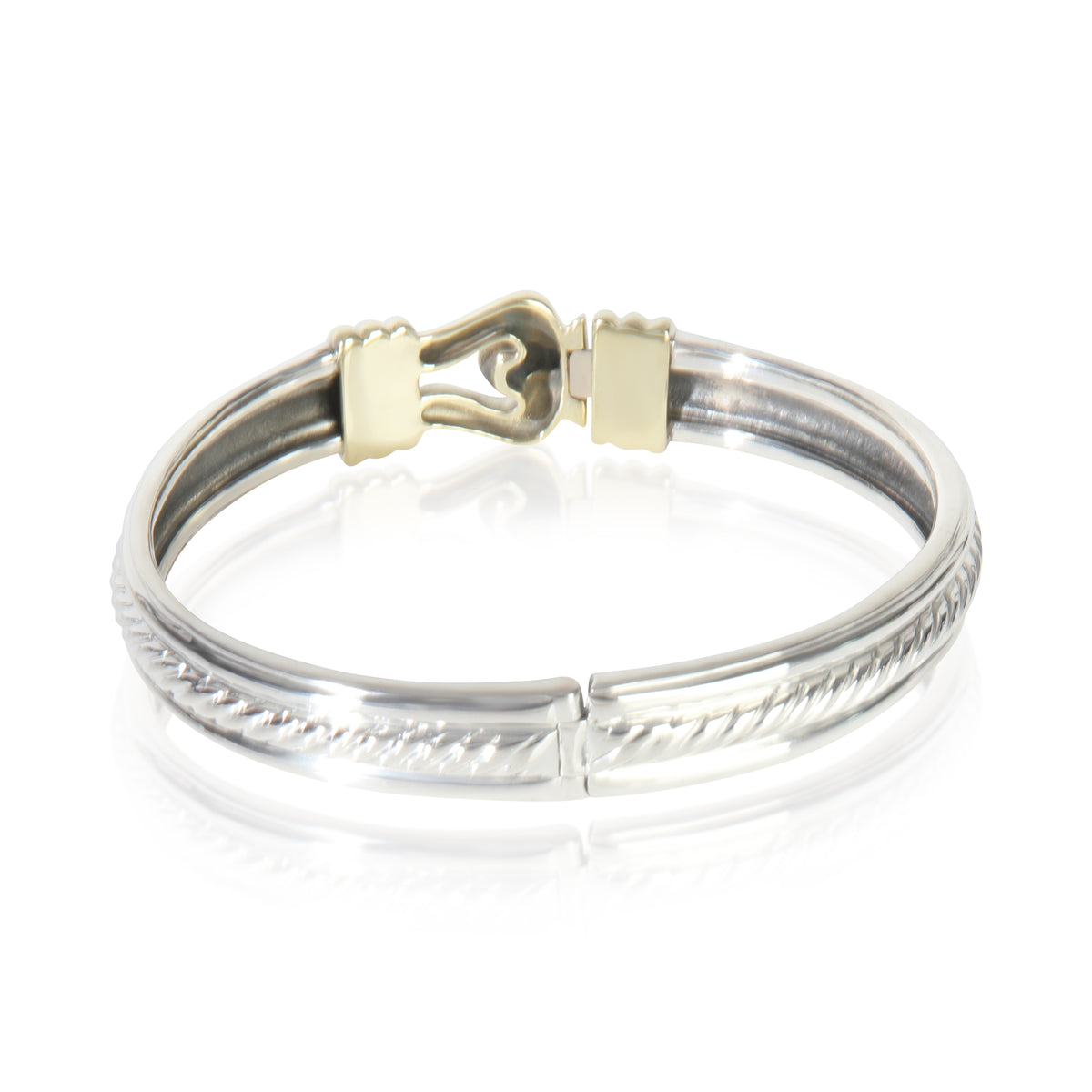 Yellow Gold & Sterling Silver  Vintage Buckle Bracelet