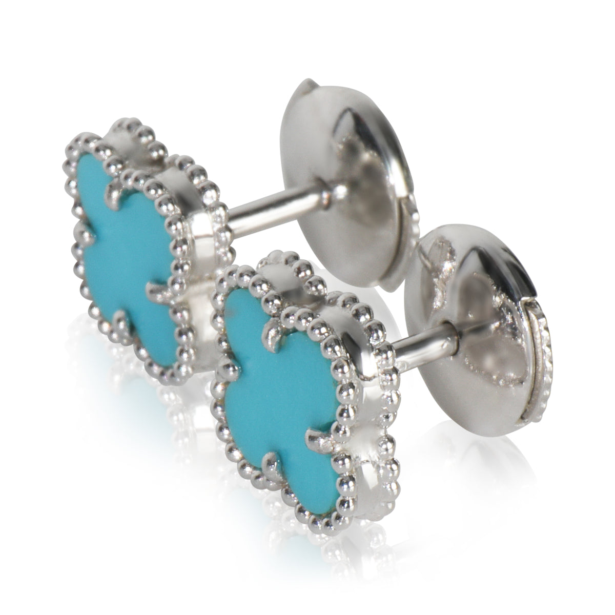 Yellow Gold Turquoise Sweet Alhambra Earrings