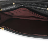 Black Quilted Caviar Classic Wallet On Chain