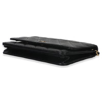 Black Quilted Caviar Classic Wallet On Chain