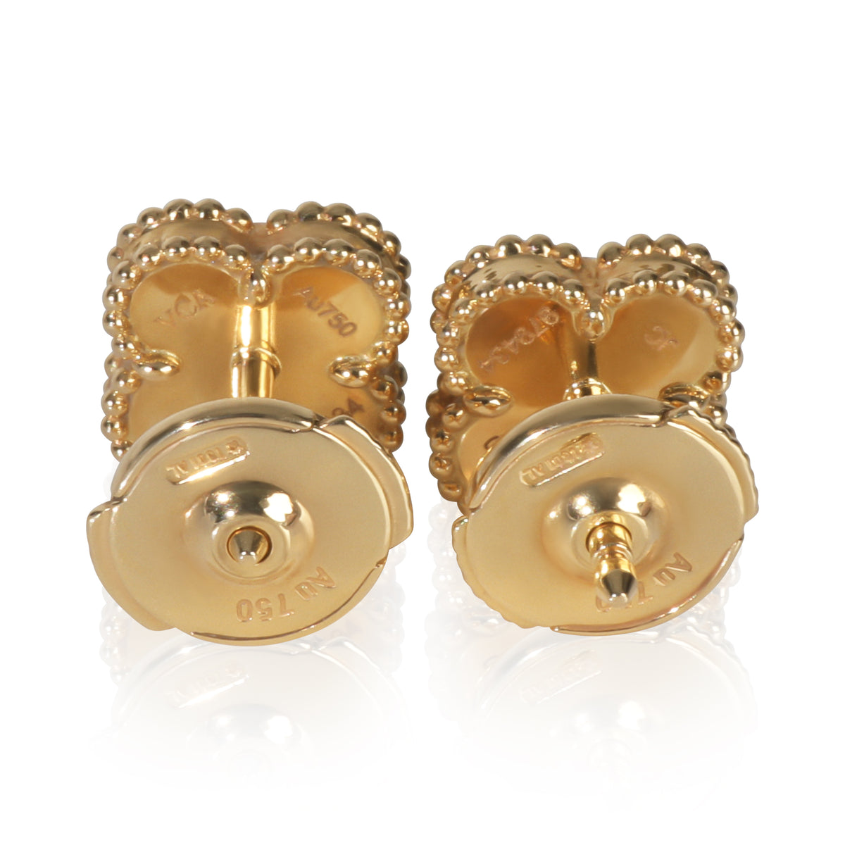 Yellow Gold Onyx Sweet Alhambra Earrings