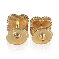 Yellow Gold Onyx Sweet Alhambra Earrings