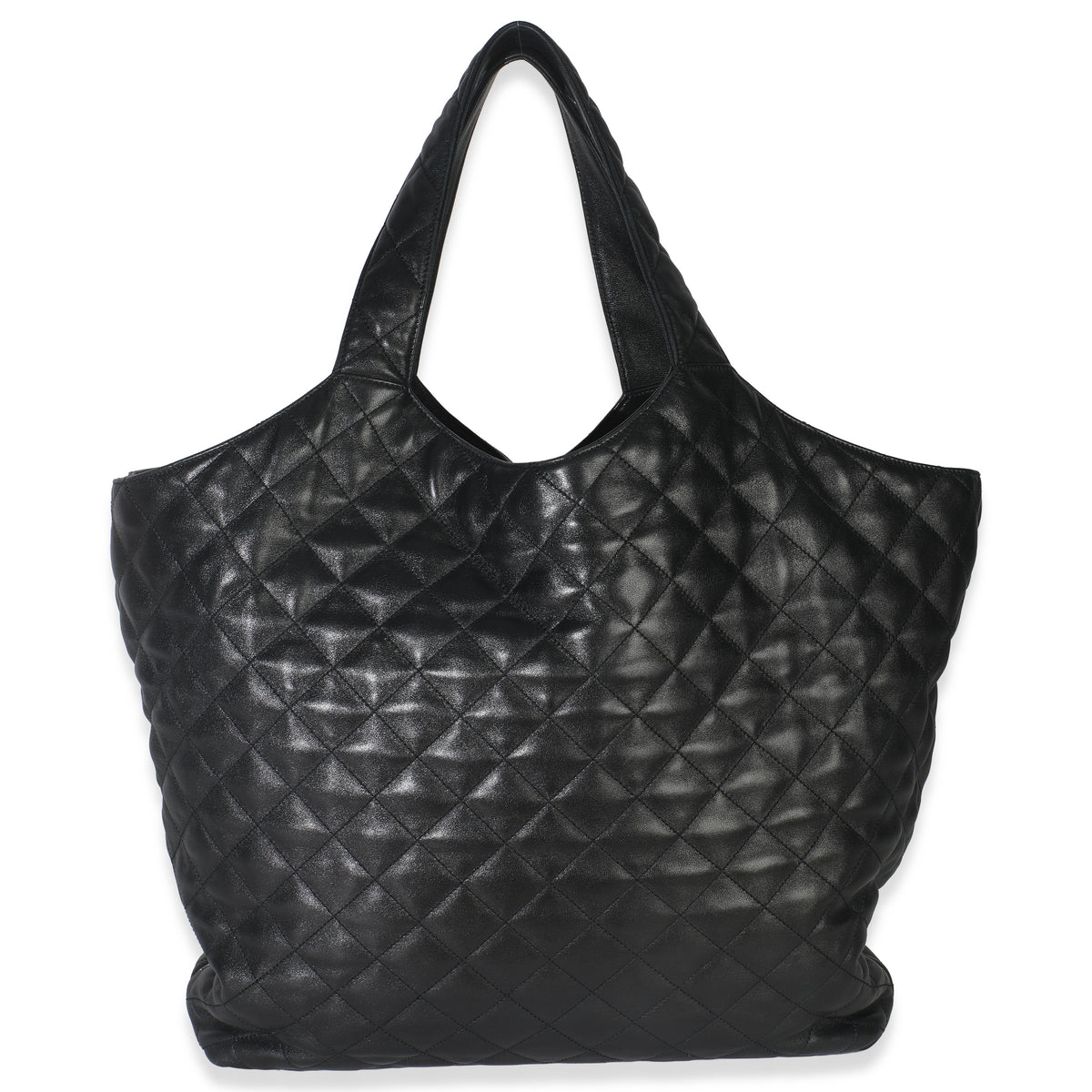 Black Quilted Lambskin Maxi Icare Shopping Tote