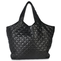 Black Quilted Lambskin Maxi Icare Shopping Tote