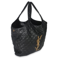 Black Quilted Lambskin Maxi Icare Shopping Tote