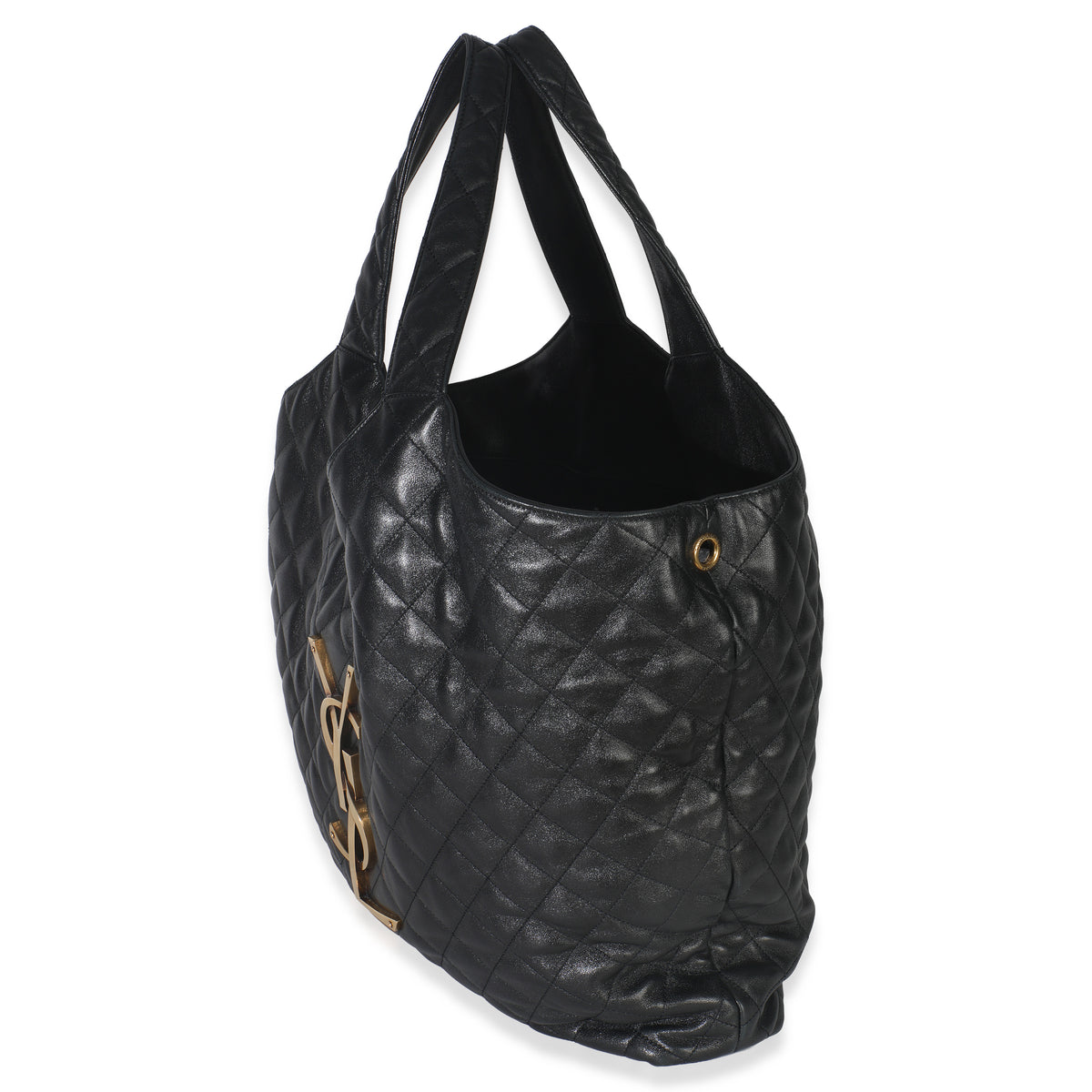 Black Quilted Lambskin Maxi Icare Shopping Tote