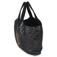 Black Quilted Lambskin Maxi Icare Shopping Tote