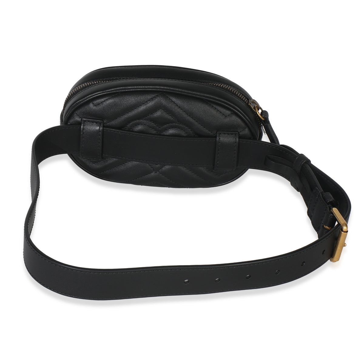 Gucci Black Matelasse Calfskin GG Marmont Belt Bag 75/30 Handbag bv