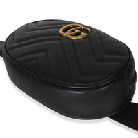 Gucci Black Matelasse Calfskin GG Marmont Belt Bag 75/30 Handbag clasp