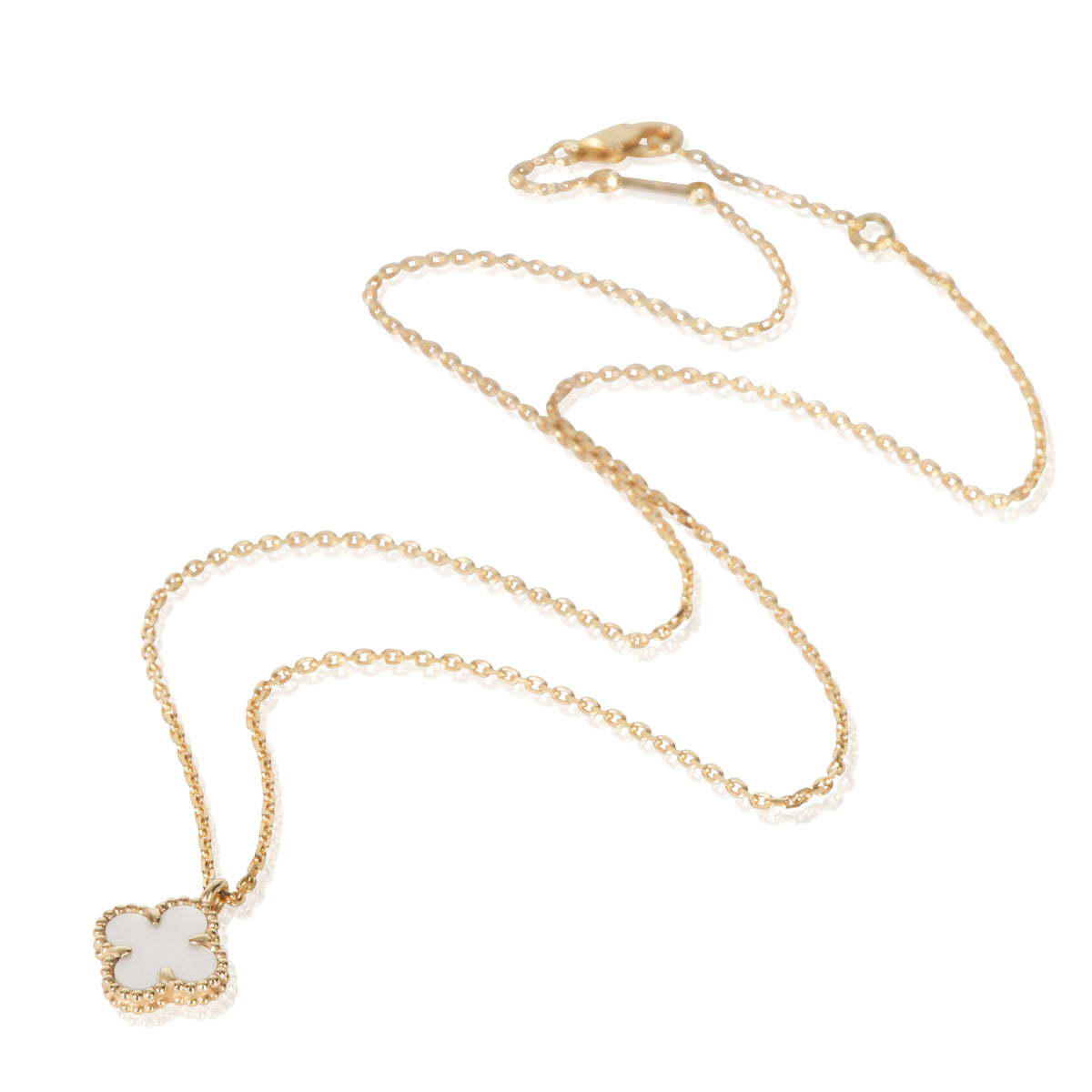 Yellow Gold Mother Of Pearl Sweet Alhambra Pendant