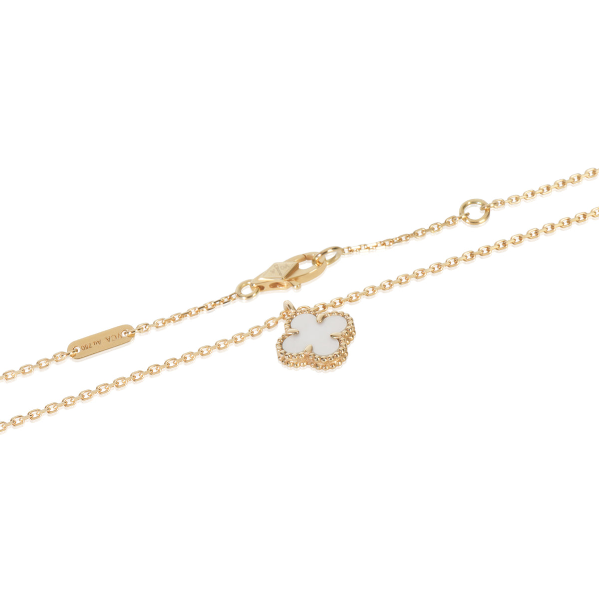 Yellow Gold Mother Of Pearl Sweet Alhambra Pendant