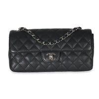 Chanel Black Quilted Caviar East West Flap Bag Handbag id