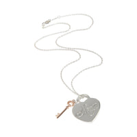 Sterling Silver  Mom Heart & Key Pendant