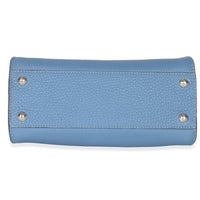 Fendi Placca Argento Blue Cuoio Romano Selleria Mini Peekaboo Iconic Satchel Handbag box