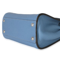Fendi Placca Argento Blue Cuoio Romano Selleria Mini Peekaboo Iconic Satchel Handbag clasp