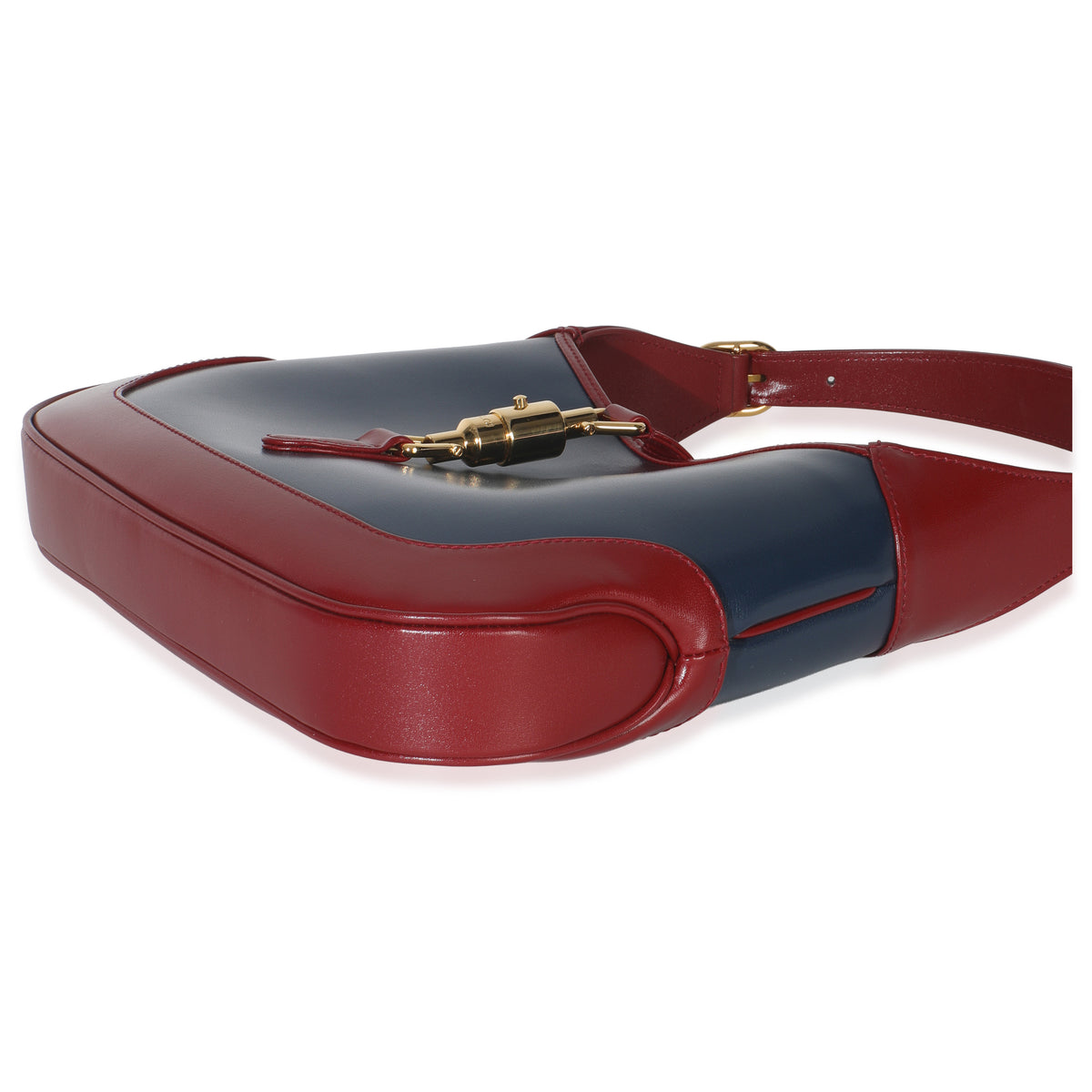 Red Blue Boarded Dyana Lux Calfskin Bi-Color Small Jackie 1961 Hobo