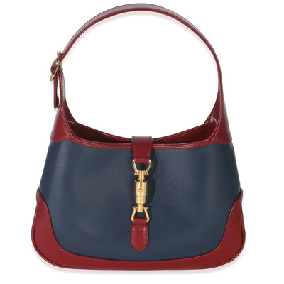 Red Blue Boarded Dyana Lux Calfskin Bi-Color Small Jackie 1961 Hobo