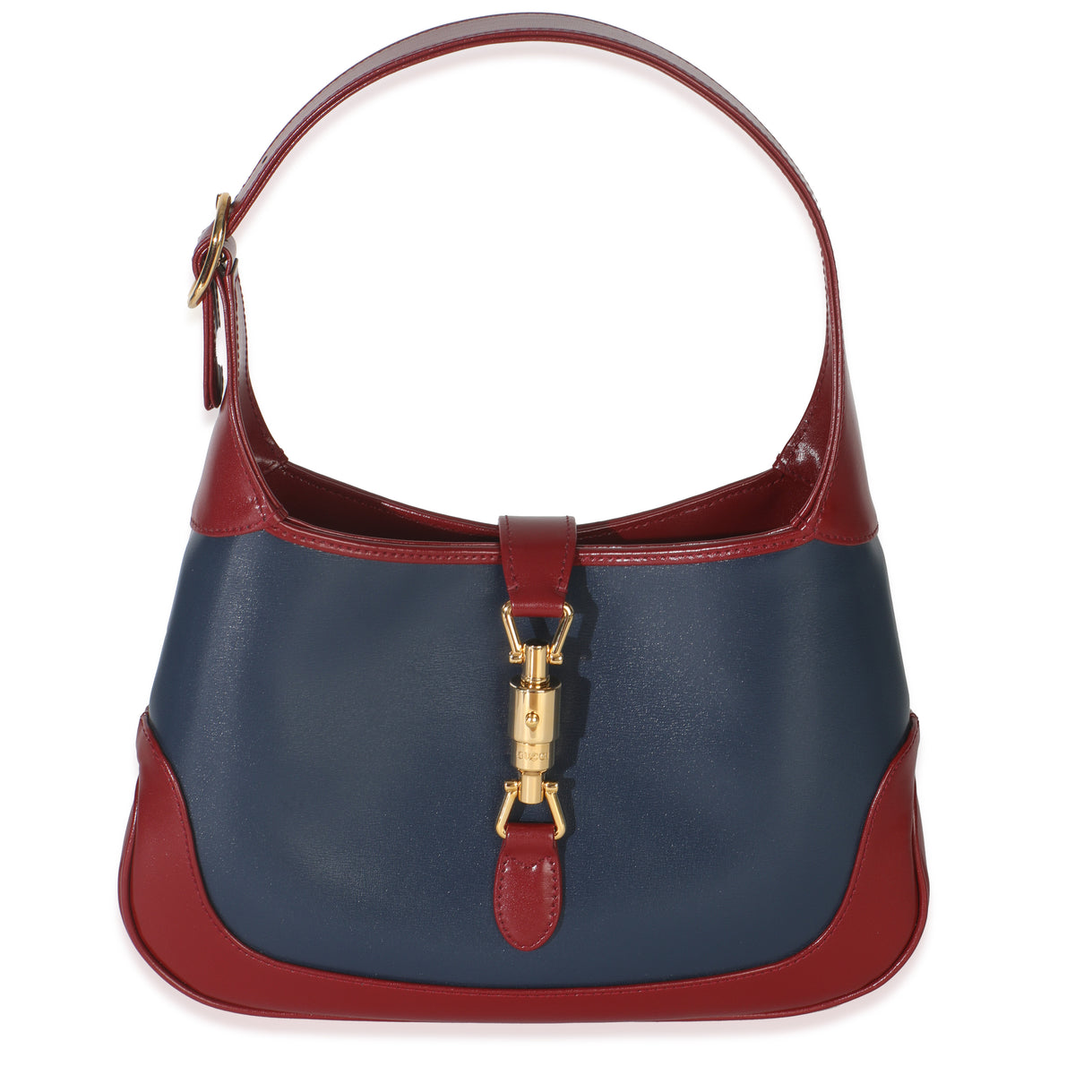 Red Blue Boarded Dyana Lux Calfskin Bi-Color Small Jackie 1961 Hobo