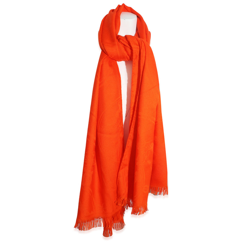 Orange Vif Cashmere Silk New Libris Stole