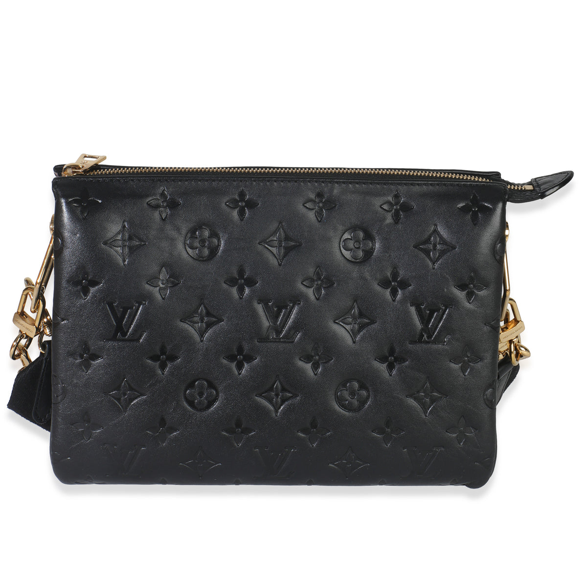 Louis Vuitton Black Monogram Embossed Lambskin Coussin PM Handbag bv