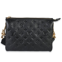 Louis Vuitton Black Monogram Embossed Lambskin Coussin PM Handbag bv