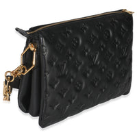 Louis Vuitton Black Monogram Embossed Lambskin Coussin PM Handbag pv