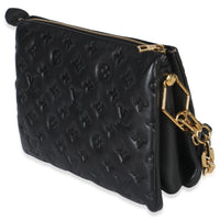 Louis Vuitton Black Monogram Embossed Lambskin Coussin PM Handbag sv