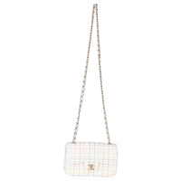 Chanel White Multicolor Calfskin Tweed Print Mini Rectangular Flap Bag Handbag av