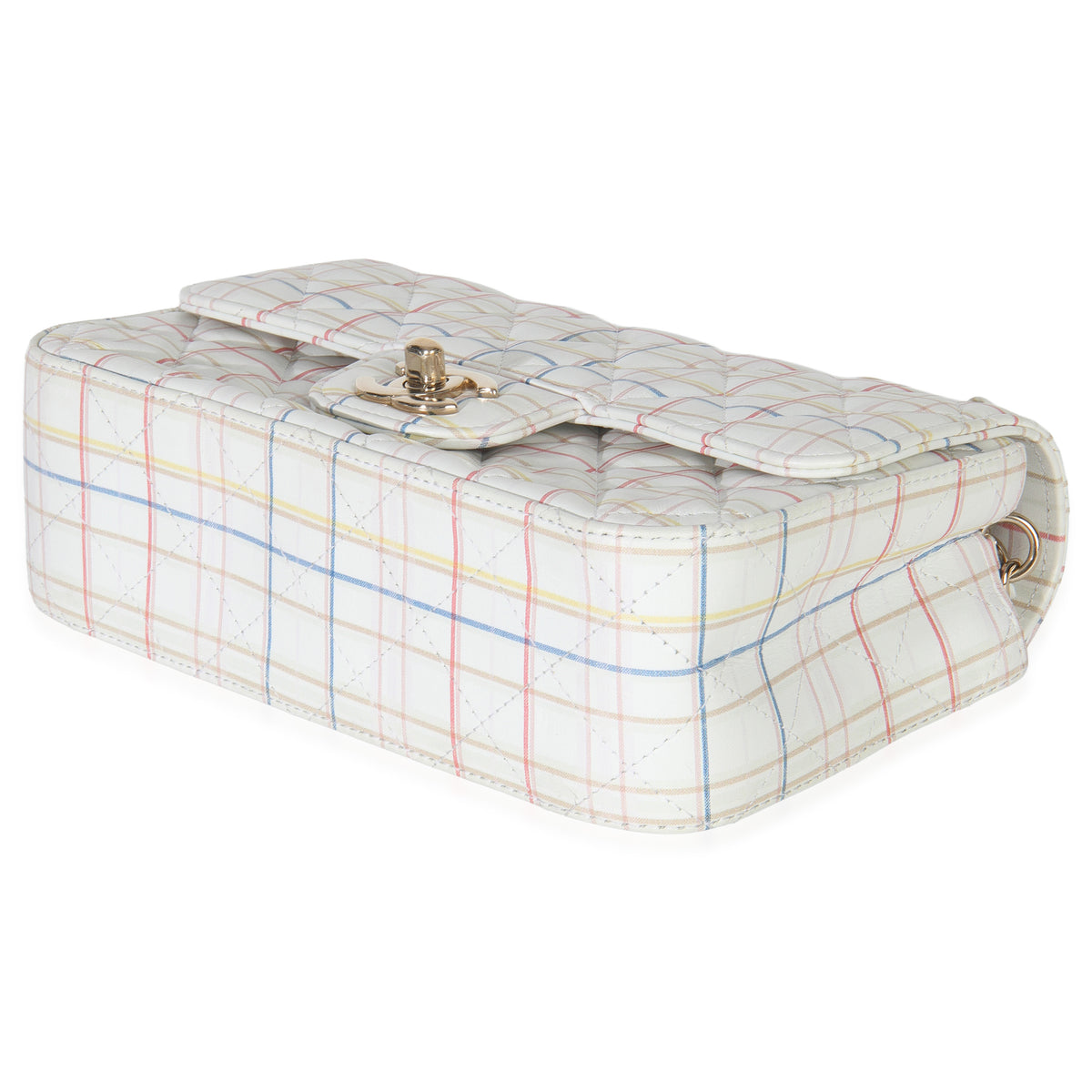 Chanel White Multicolor Calfskin Tweed Print Mini Rectangular Flap Bag Handbag box