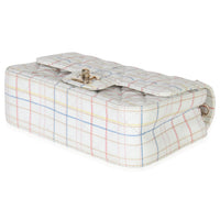 Chanel White Multicolor Calfskin Tweed Print Mini Rectangular Flap Bag Handbag box