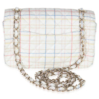 Chanel White Multicolor Calfskin Tweed Print Mini Rectangular Flap Bag Handbag bv