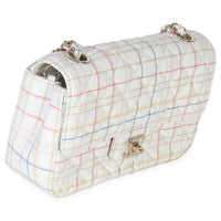 Chanel White Multicolor Calfskin Tweed Print Mini Rectangular Flap Bag Handbag pv