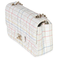 Chanel White Multicolor Calfskin Tweed Print Mini Rectangular Flap Bag Handbag sv
