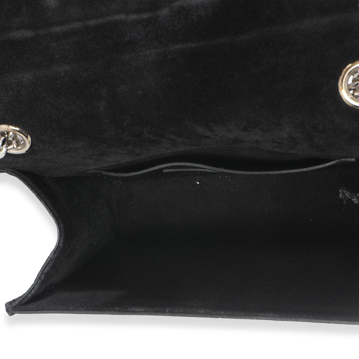 Black Crocodile Embossed Small Classic Monogram Kate Tassel