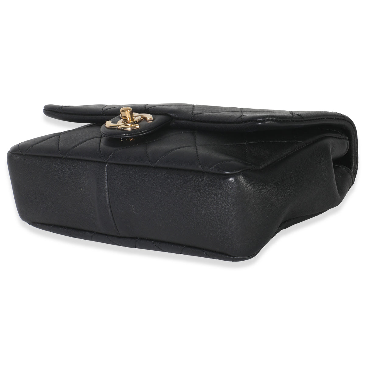 Chanel Black Quilted Lambskin Resin Elegant Chain Flap Bag Handbag box