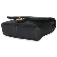 Chanel Black Quilted Lambskin Resin Elegant Chain Flap Bag Handbag box