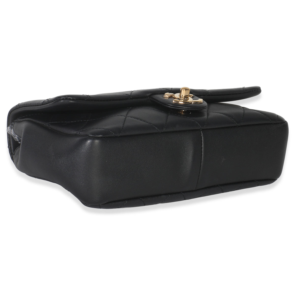 Chanel Black Quilted Lambskin Resin Elegant Chain Flap Bag Handbag clasp