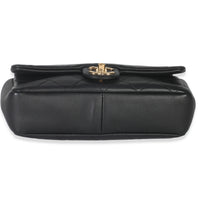 Chanel Black Quilted Lambskin Resin Elegant Chain Flap Bag Handbag stamp