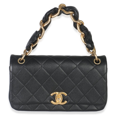 Black Quilted Calfskin Medium Chain Is More Flap Bag