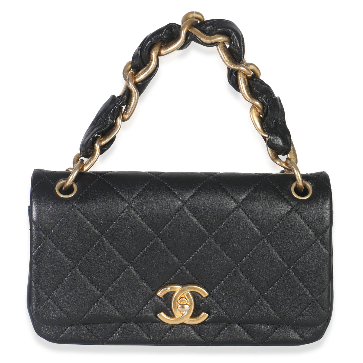 Black Quilted Calfskin Medium Chain Is More Flap Bag