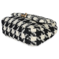 Black White Tweed Small Chanel 19 Flap Bag