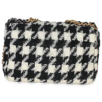 Black White Tweed Small Chanel 19 Flap Bag