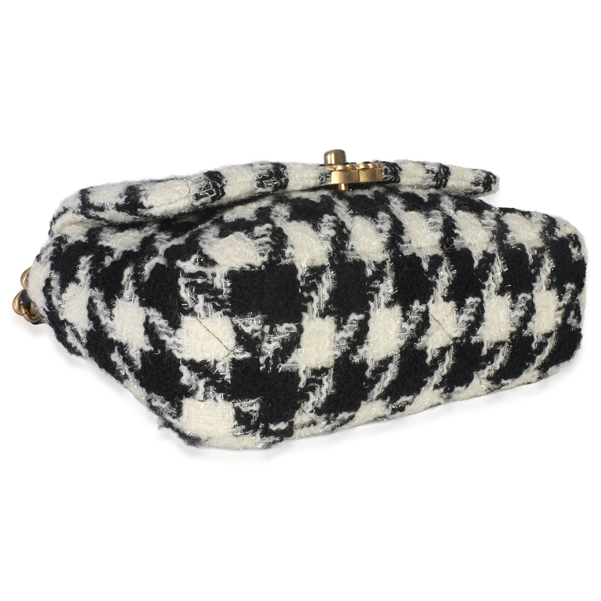 Black White Tweed Small Chanel 19 Flap Bag