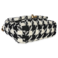 Black White Tweed Small Chanel 19 Flap Bag
