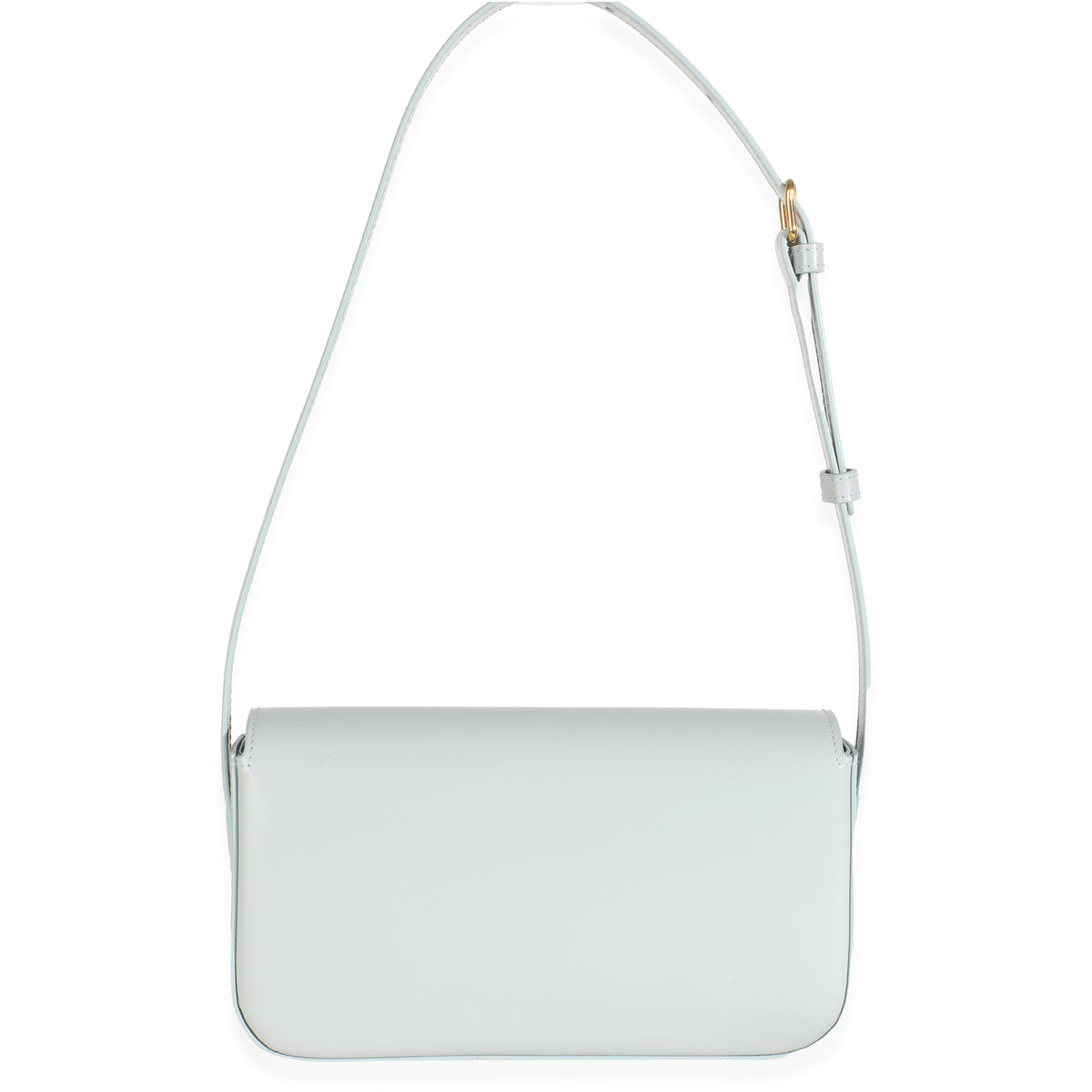 Celine Blue Grey Shiny Calfskin Claude Triomphe Shoulder Bag Handbag bv