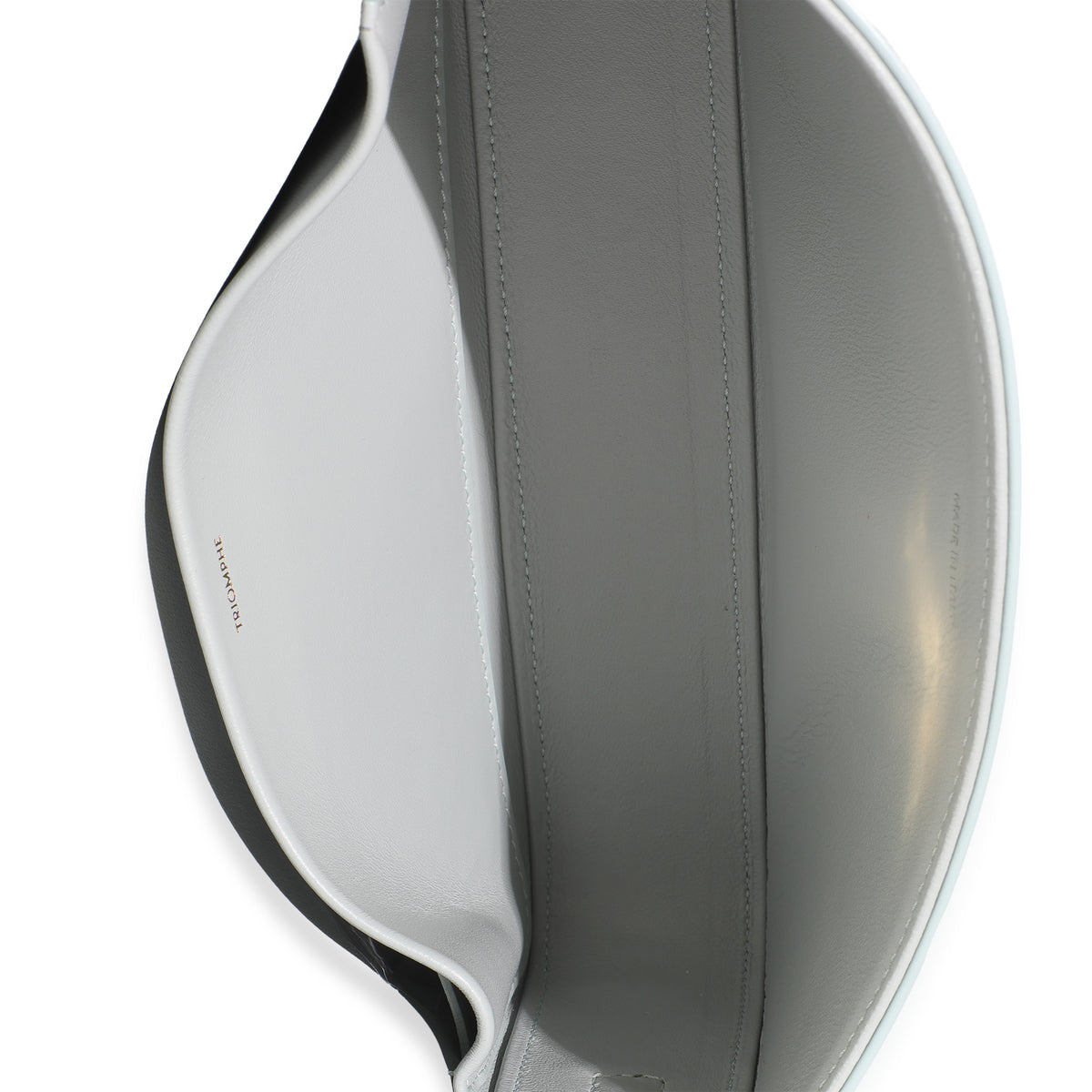 Blue Grey Shiny Calfskin Claude Triomphe Shoulder Bag