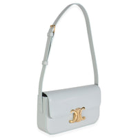 Blue Grey Shiny Calfskin Claude Triomphe Shoulder Bag