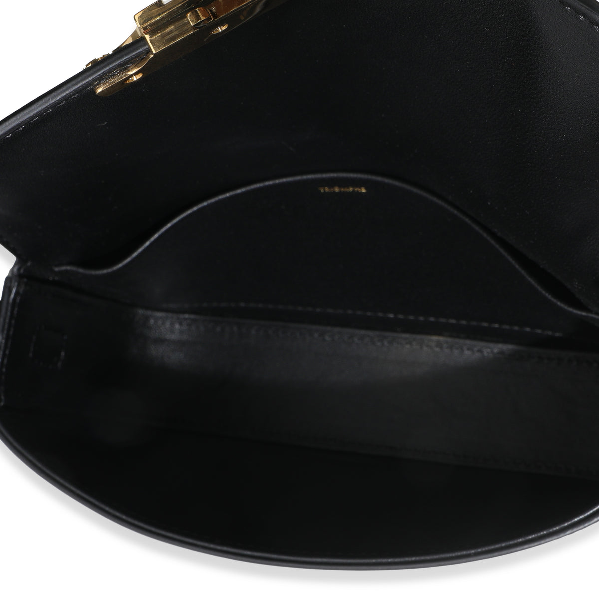 Black Shiny Calfskin Claude Triomphe Shoulder Bag