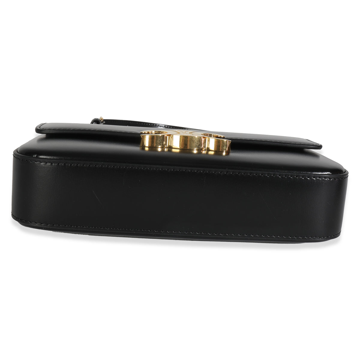 Black Shiny Calfskin Claude Triomphe Shoulder Bag